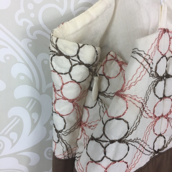 Cream Embroidered Ann Taylor Loft Cami - Picture 7 of 8